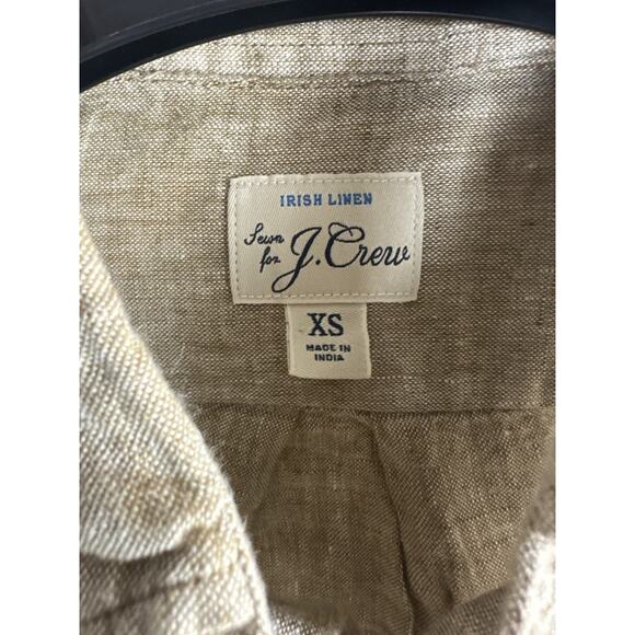 J. Crew 2025 Baird Mcnutt Irish Linen Button Down Shirt Brown BE559 Men's XS - Picture 7 of 11